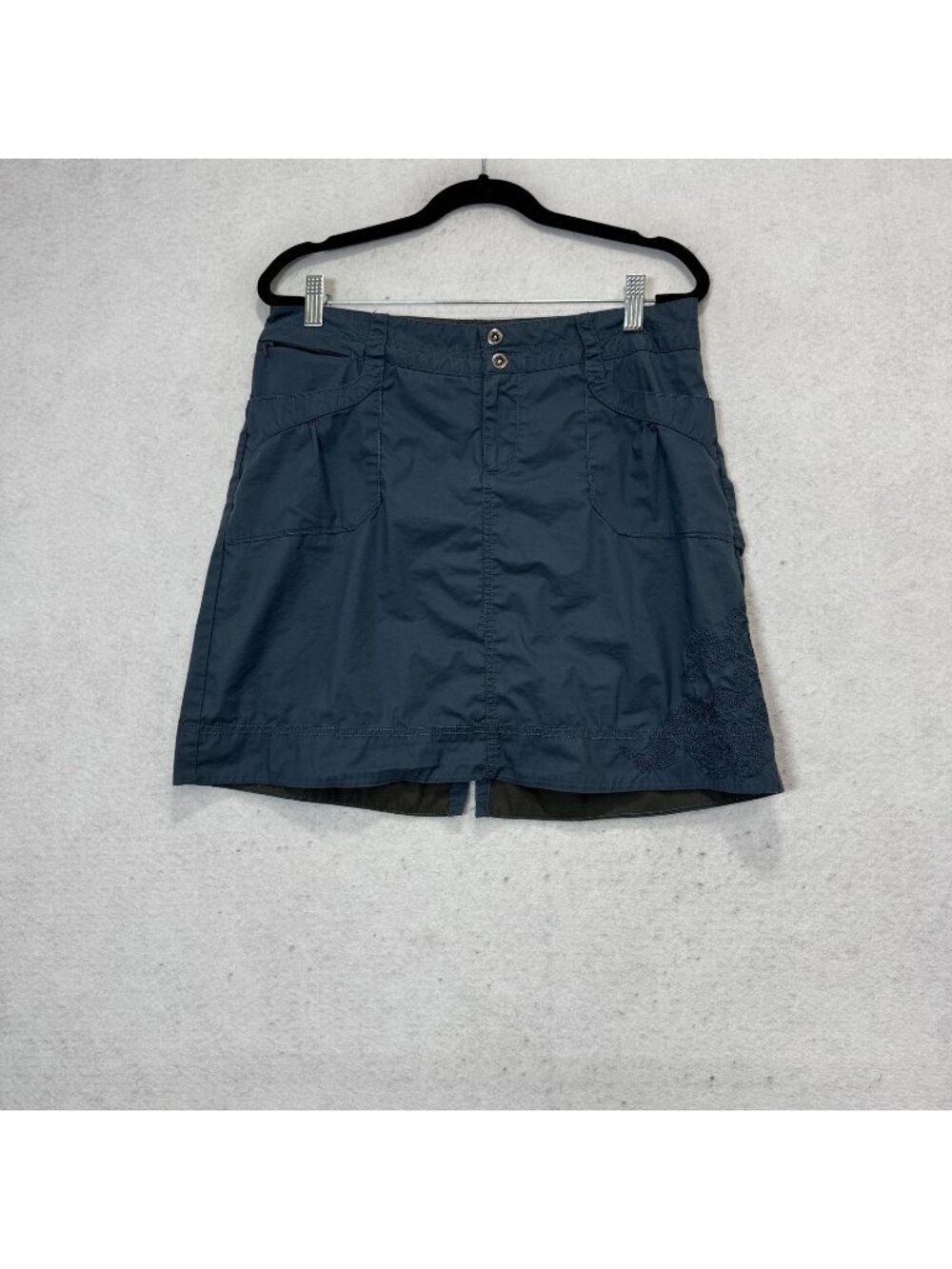 REI Skort Womens 8 Blue Hiking Built-In Shorts Stretch Pockets Trail Athletic